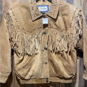 Women's Brown Suede Fringe Leather Jacket